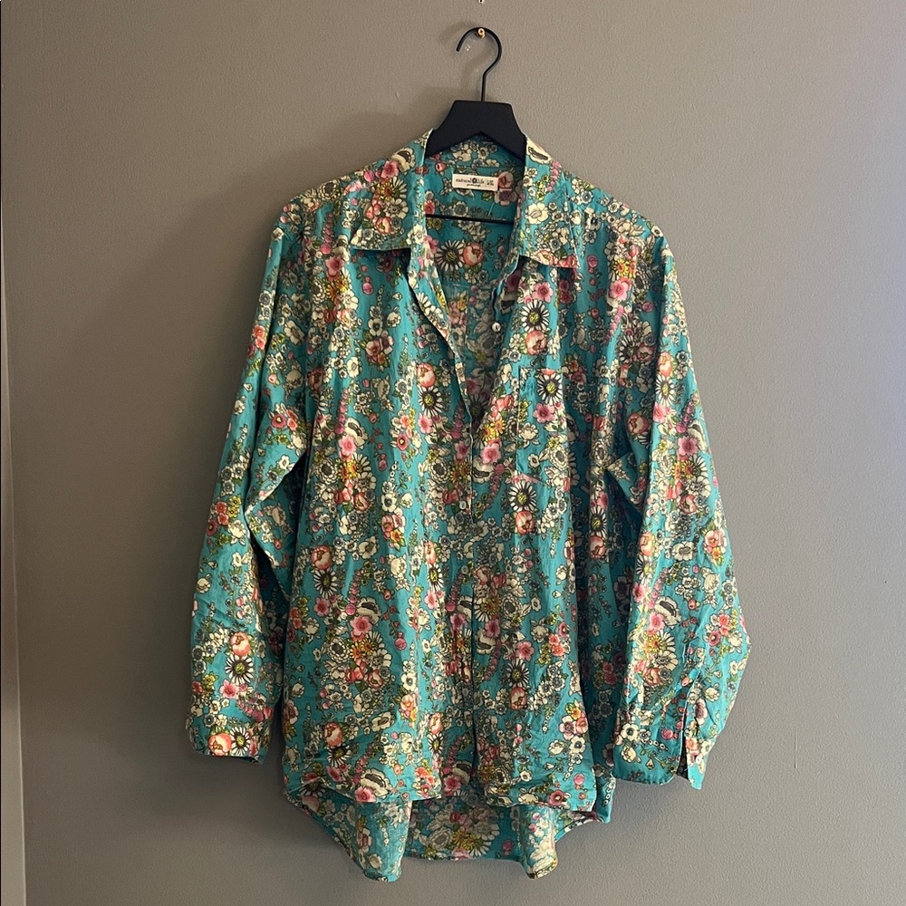 ‘Natural Life’ Floral Button-Up Shirt 100% cotton